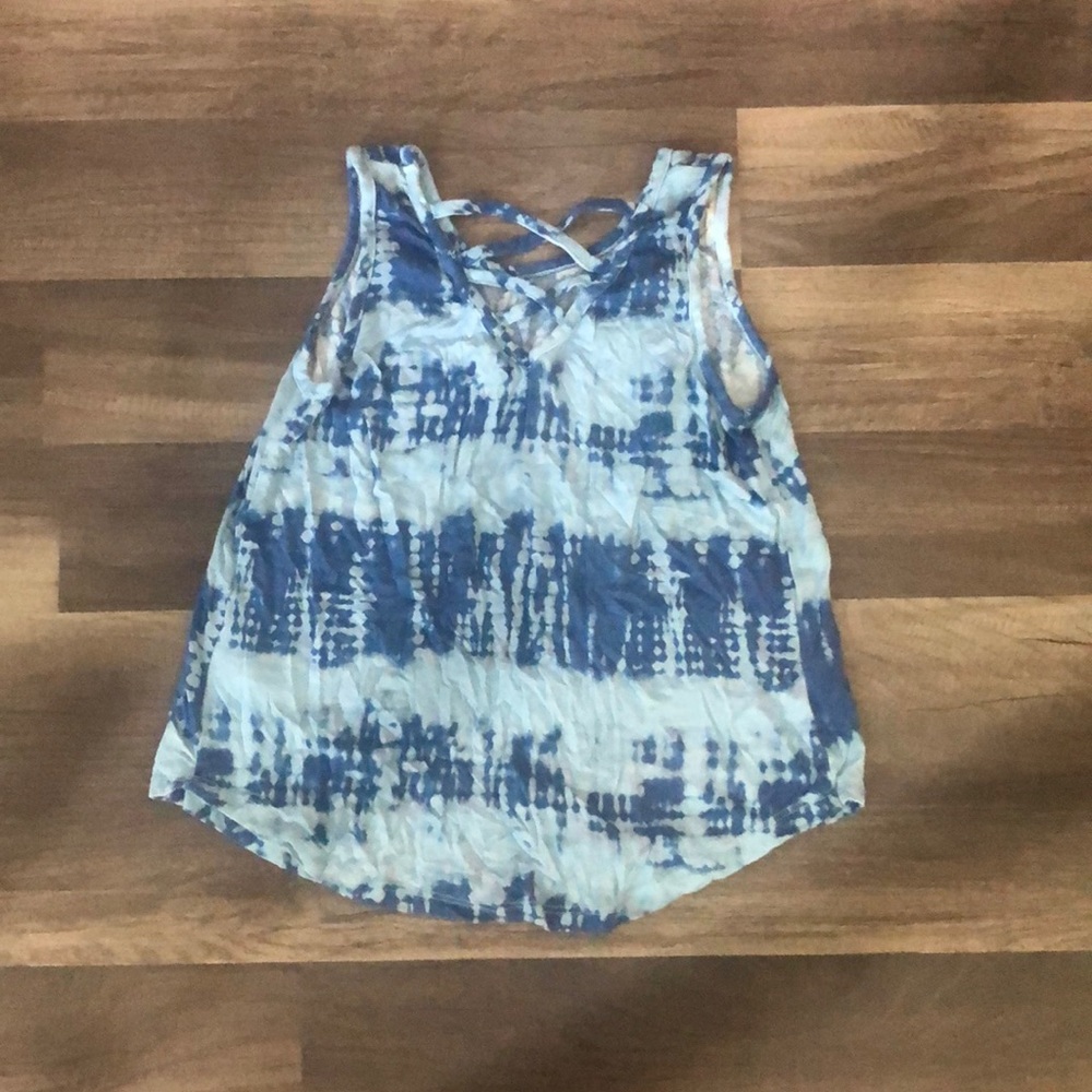 blue tie dye tank top